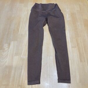 Balance Athletica Vitality Channel Leggings Ribbed Compression Brown Small